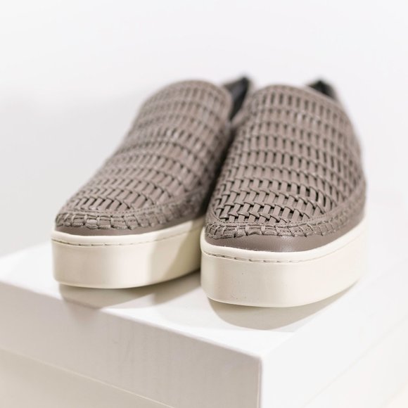 vince stafford woven leather sneakers